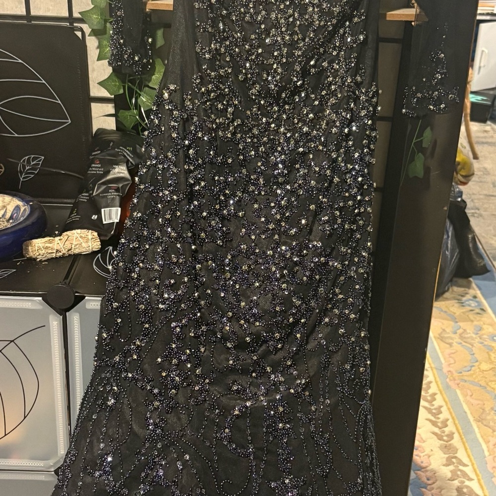 Ysa Makino Black and Silver Embellished Dress